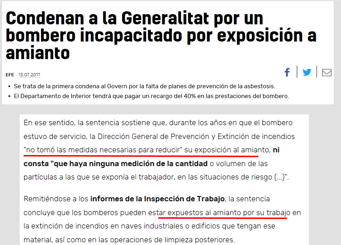 Evidencias Científicas de la Exposición Cancerígenos y Amiatos en Bomberos