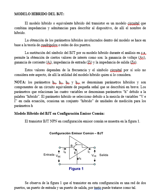 Modelo Hibrido Del BJT - Word