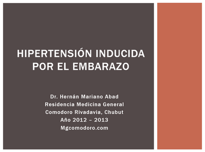 Hipertensión Inducida Por El Embarazo - PPT