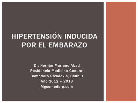 Hipertensión Inducida Por El Embarazo - PPT
