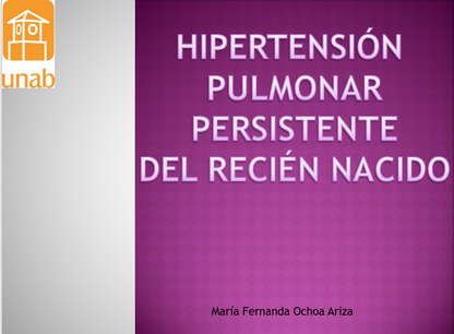 Hipertensión Pulmonar Persistente Del Recién Nacido - PPT