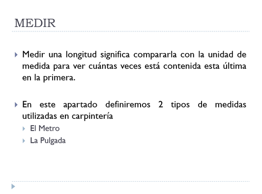 Medición de la carpintería