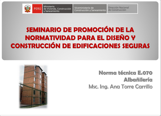 Normativa Técnica E.70 Albañilería
