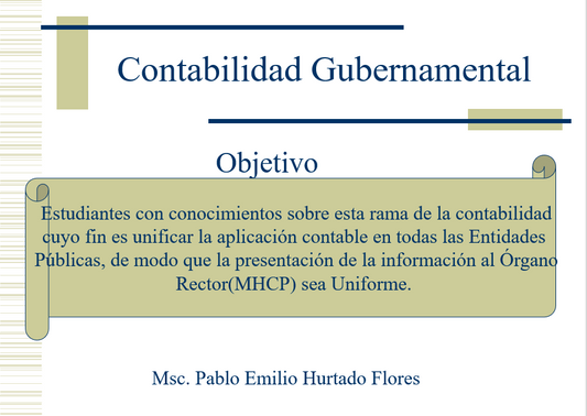 Contabilidad Gubernamental - PPT