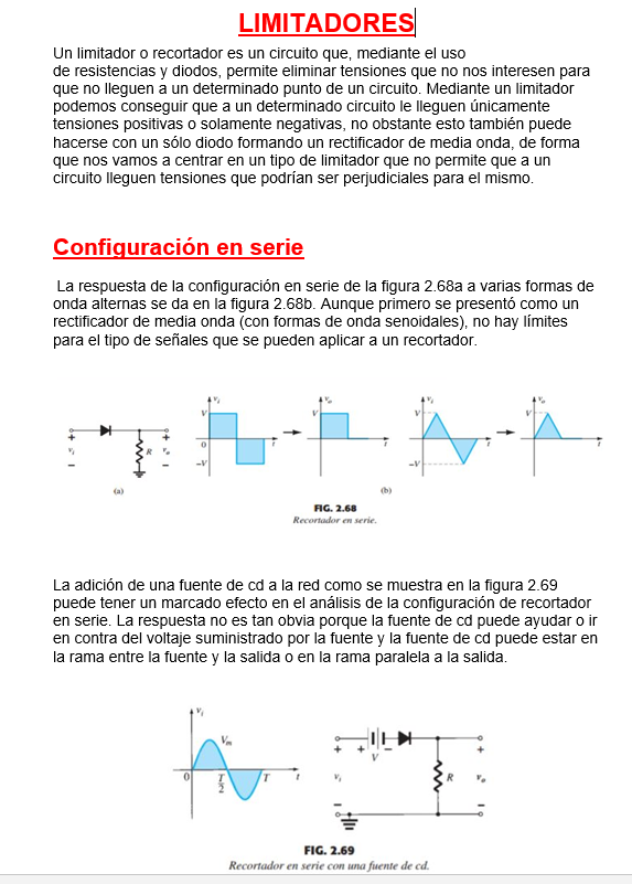 Limitadores en Electrónica - Word