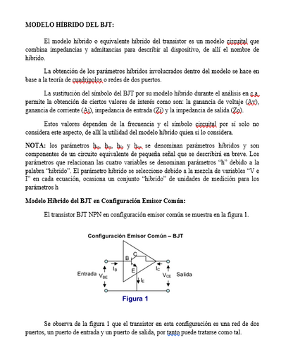 Modelo Hibrido Del BJT - Word