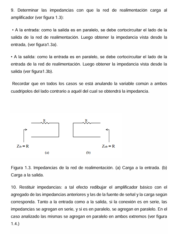 Resistencia de Entrada, Salida y Ganancia de Un Amplificador Realimentado.