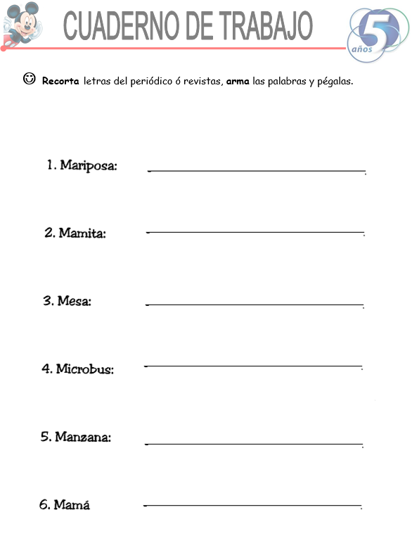 Lenguaje y Comunicación, Niños De 5 Años - Word