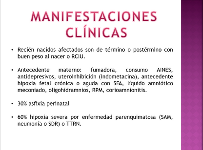 Hipertensión Pulmonar Persistente Del Recién Nacido - PPT