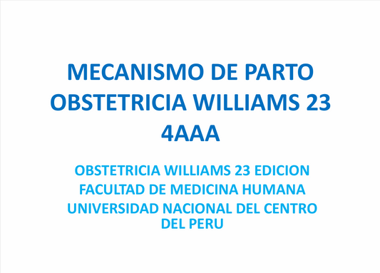 Mecanismo De Parto, Williams - PDF